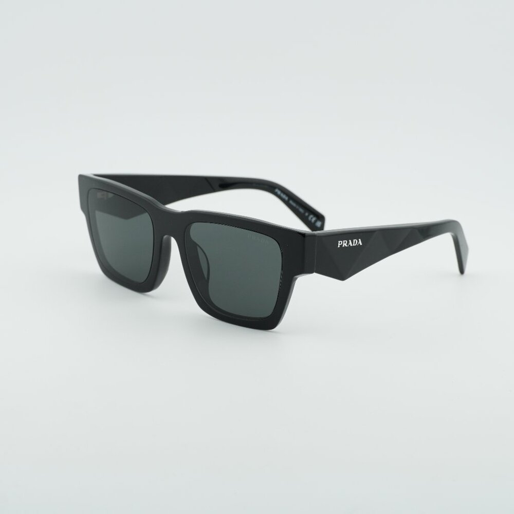 Prada Black Sunglasses with Dark Green Lenses
